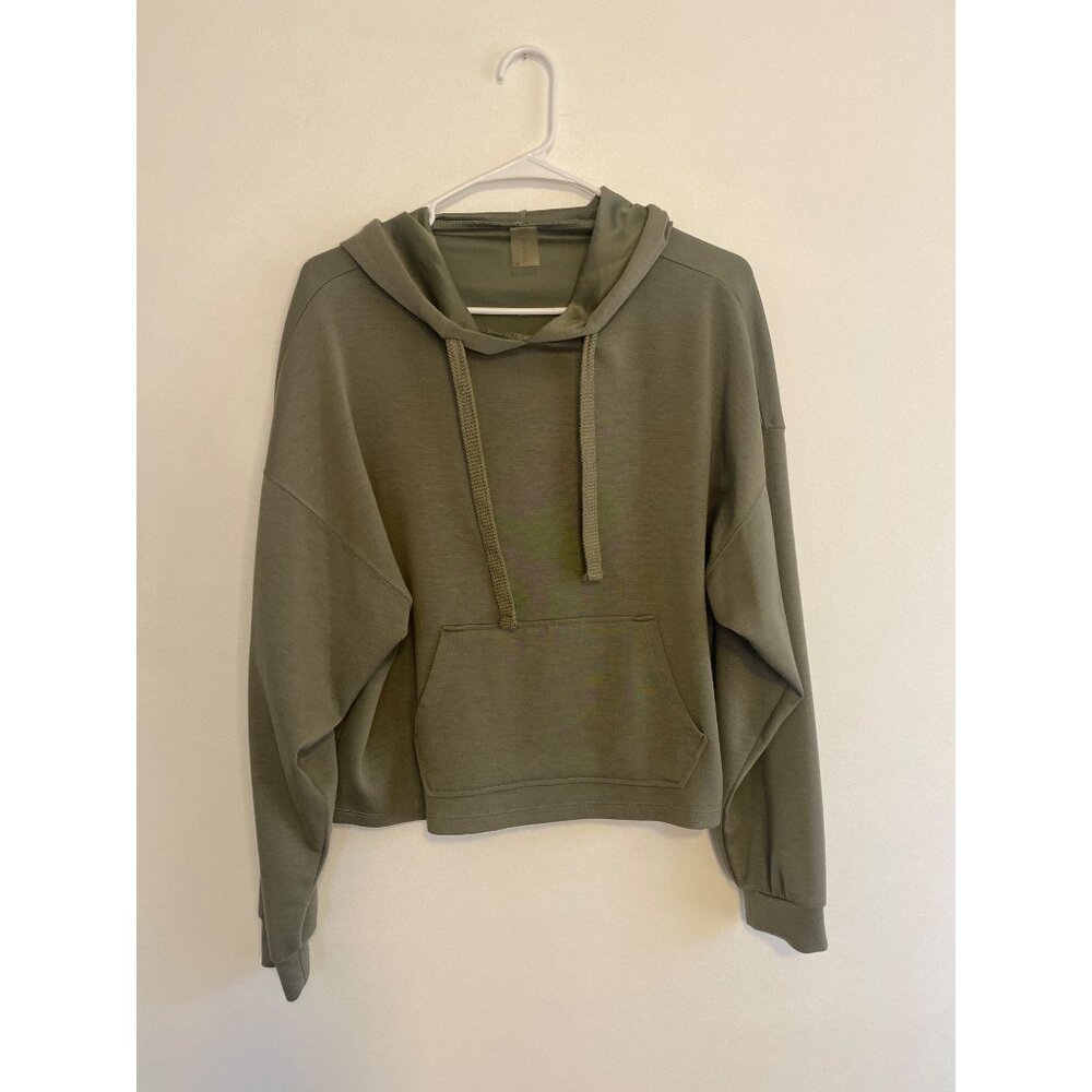 As Revival Olive Green Women's Hoodie With Kangaroo Pocket Size S Oversized